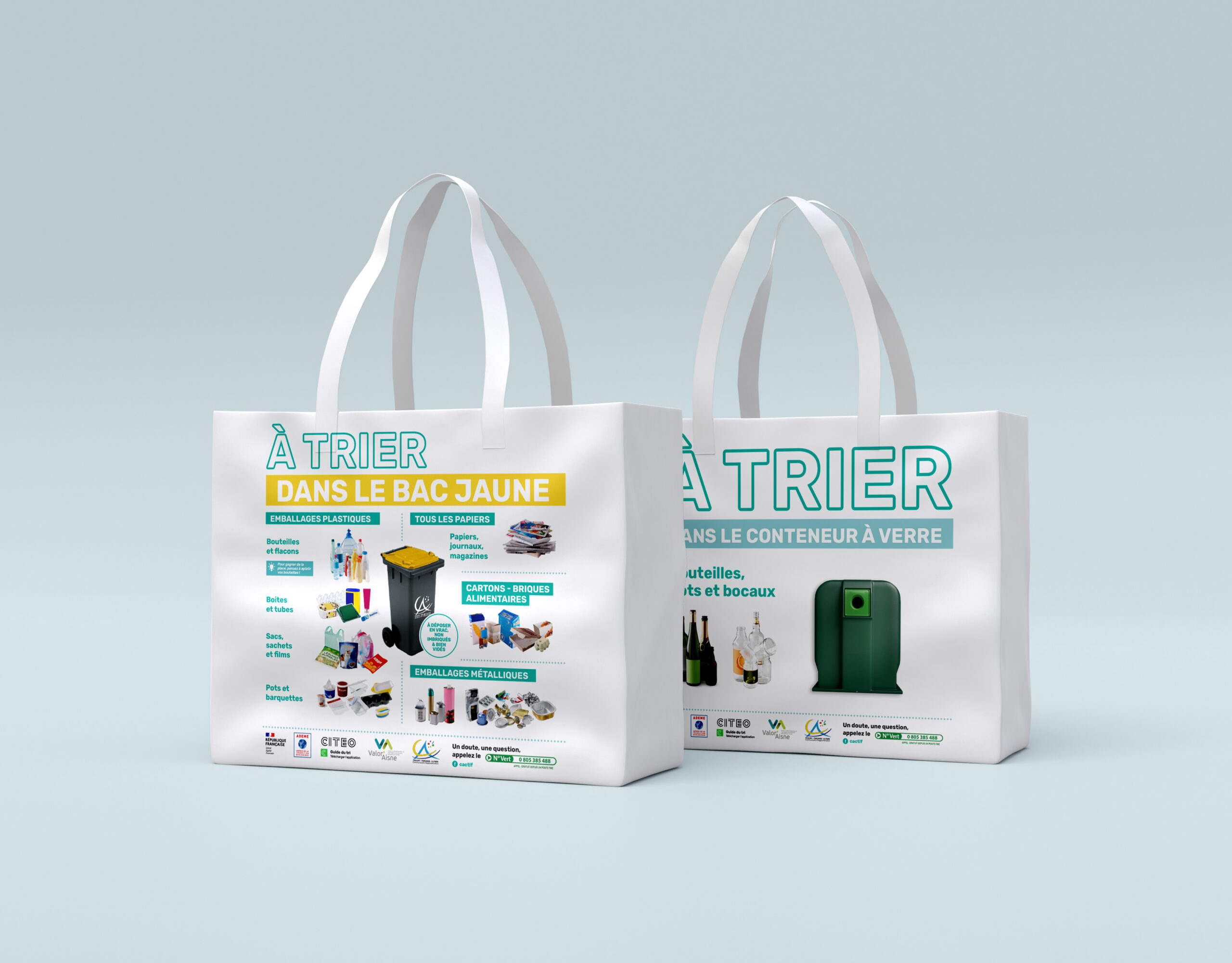 Two shopping bag mockup